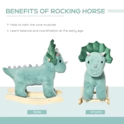 Qaba Kids Plush Ride-On Rocking Horse Triceratops-shaped Plush Toy Rocker With Realistic Sounds For Child 36-72 Months Dark Green 11 Qaba Kids Plush Ride-On Rocking Horse Triceratops-shaped Plush Toy Rocker With Realistic Sounds For Child 36-72 Months Dark Green -Qaba GUEST a16dc0e4 5977 4383 8a7e c3b31aa33866