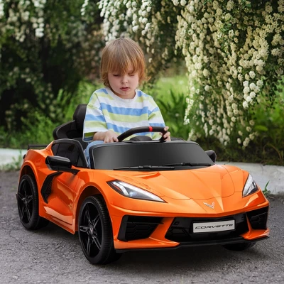 Qaba Chevrolet Corvette Licensed 12V Electric Car For Kids With Parental Remote Control, Suspension System, Music, Horn, Headlight, Slow Start 1 Qaba Chevrolet Corvette Licensed 12V Electric Car For Kids With Parental Remote Control, Suspension System, Music, Horn, Headlight, Slow Start