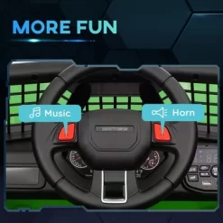 Qaba 12V Ride On Car, Ride On Truck, Battery Powered Toy Car With Remote, 4 Suspension Wheels, 3 MPH Max Speeds, Music, Horn & Lights, Green -Qaba GUEST a8c65e10 3aeb 43d4 ab99 0e9d47c154d6