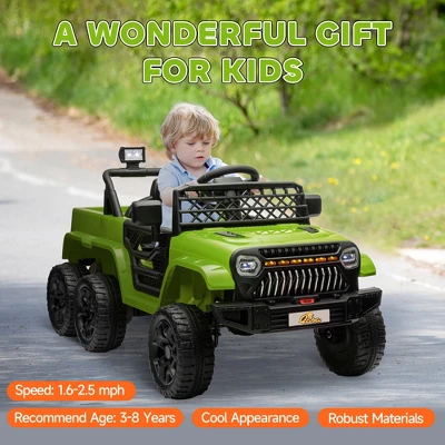 Qaba 12V 4x4 Kids Electric Car, 2WD/4WD Switchable Kids Ride On Car With Parent Remote Control, Spring Suspension System, Back Trailer 4 Qaba 12V 4x4 Kids Electric Car, 2WD/4WD Switchable Kids Ride On Car With Parent Remote Control, Spring Suspension System, Back Trailer - Image 4