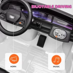 Qaba 2-Seater Ride On Truck, 12V 10AH Cadillac Escalade Licensed Kids Electric Car W/ Remote, 4 Spring Suspension Wheels, Lights, Music Horn, White -Qaba GUEST aa2b7c61 c819 4ce6 9f51 70fc25b0e2cf