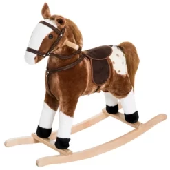 Qaba Kids Plush Toy Rocking Horse Pony Toddler Ride On Animal For Girls Pink Birthday Gifts With Realistic Sounds -Qaba GUEST afd6bb05 bff1 4026 8177 db8af0d4b52d