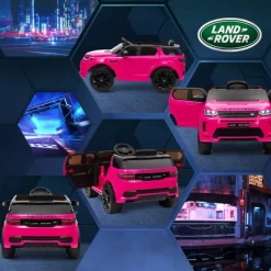 Qaba Land Rover Discovery Sport Licensed 12V Kids Ride On Car, Battery Powered Toy Car W/ Remote Control Soft Start, LED Lights, Music Horn, Pink -Qaba GUEST b5838d5a 7c44 48ce ba9e afaa6bbb7a3e