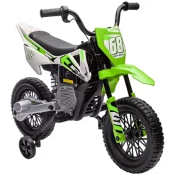 Qaba Kids Motorcycle With Twist Grip Throttle, 12V Electric Motorcycle With Training Wheels, Rear Suspension, Music For Aged 3-6 Years -Qaba GUEST b6df38e9 13d6 42fa 9b81 9a0d1d2a5d24
