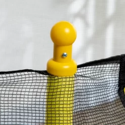 Qaba 4.6' Kids Trampoline With Basketball Hoop, Horizontal Bar, 55" Indoor Trampoline With Enclosure Net, Ages 1-10, Yellow -Qaba GUEST b949222f b7d4 4c3f a8db 3ebb036c08c4