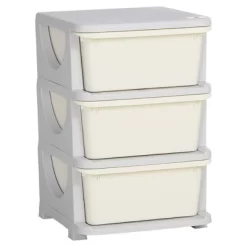 Qaba 3 Tier Kids Storage Unit Dresser Tower With Drawers Chest Toy Organizer For Bedroom Nursery Kindergarten Living Room For Boys Girls -Qaba GUEST ba7c2384 ff0d 416c af85 b62776073b5d