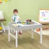 Qaba 2-Sided Kids Building Block Table With Storage, Kids Activity Table For Play, Crafts, Toddler Table Set, Kids Table & Chair Set, Gray