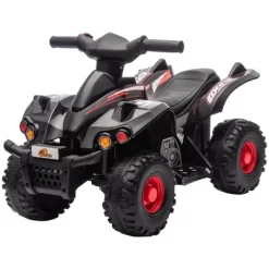Qaba Kids ATV, 6V 4 Wheeler Kids Quad Car, Battery Powered Electric Ride On Toy With Music For Boys & Girls Ages 2-6 Years, Black -Qaba GUEST bedb826f 0d89 44ff 9776 758a5d4a9306