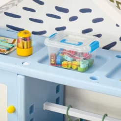 Qaba Kids Toy Storage Organizer With 2 Bins, Coat Hanger, Bookshelf And Toy Collection Shelves -Qaba GUEST c030b04e 799a 4314 9c5e a4c87c34ae15
