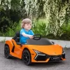 Qaba Lamborghini Revuelto Licensed 12V Kids Ride On Car, Battery Powered Kids Electric Car W/ Hydraulic Doors, Remote, Training Wheels