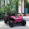 Qaba 12V Ride On Truck, 3.7 MPH Battery Powered Electric Car For Kids W/ Remote Control, 4-Wheel Suspension, Lights, Horn & Music, Pink
