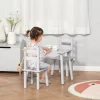 Qaba Kids Wooden Table And Chair Activity Set For Arts, Crafts, Dinning, And Reading For Toddlers Age 2 To 5