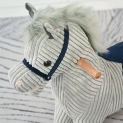 Qaba Kids Rocking Horse, Plush Ride On Horse, Toddler Rocker For 36-72 Months Boys And Girls With Realistic Sounds, Gray -Qaba GUEST d76654d8 61fd 46a4 955a ddf521feb5d1