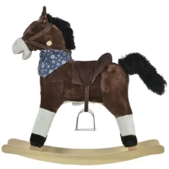 Qaba Kids Plush Ride-On Rocking Horse Toy Cowboy Rocker With Fun Realistic Sounds For Child 3-6 Years Old -Qaba GUEST d99e6fea 30d6 41a3 8697 cf440e8c495b