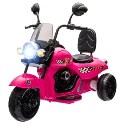 Qaba Electric Motorcycle For Kids, 3 Wheel 6V Battery Powered Motorbike W/ Headlights, Music, Forward & Reverse, Pink -Qaba GUEST da2c1658 1177 4b98 8c6c 15f85a071e87
