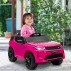 Qaba Land Rover Discovery Sport Licensed 12V Kids Ride On Car, Battery Powered Toy Car W/ Remote Control Soft Start, LED Lights, Music Horn, Pink