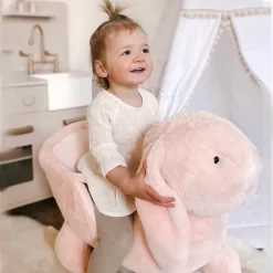 Qaba Rabbit Wooden Rocking Horse With Simulated Sound, Wooden Base, Seat Belt, Plush Stuffed Rocking Chair For Baby, Toddler, 18-36 Months, Pink -Qaba GUEST e0d64075 4d4b 43be 92b9 59c46d7a83c7
