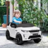 Qaba Land Rover Discovery Sport Licensed 12V Kids Ride On Car, Battery Powered Toy Car W/ Remote Control Soft Start, LED Lights, Music Horn, White