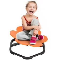 Qaba Sensory Spinning Chair, Kids Swivel Chair, Flower Shaped Sensory Chair For Autism, Kids, Toddlers, Training Body Balance & Coordination, Orange -Qaba GUEST e1322728 39df 41e9 84dc c788b687e31c
