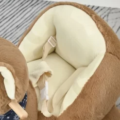 Qaba Kids Ride-On Rocking Horse Toy Bear Style Rocker With Fun Music & Soft Plush Fabric For Children 18-36 Months -Qaba GUEST e93019d8 8715 474c 9a47 16e8a0302afa