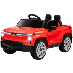 Qaba 12V Chevrolet Silverado EV RST Licensed Kids Electric Car With Parent Remote Control, Spring Suspension, Soft Start, Auxiliary Wheels, Red -Qaba GUEST e9f120be 6296 4a5e 96e5 de0758fc3e29