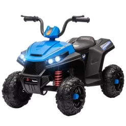 Qaba 12V Kids ATV, Battery Powered Four Wheeler With Spring Suspension, Forward & Reverse, LED Lights, Music, MP3, Blue -Qaba GUEST ed536b22 e111 4e1d b0c1 3f9e32b1ca00