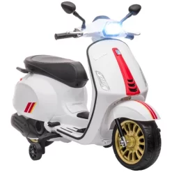 Qaba Vespa Licensed Electric Motorcycle For Kids, 6V Toddler Motorcycle With Music, FM Radio, Headlight, Single Button Start For 3-6 Years -Qaba GUEST efc4c2c2 95a0 4f8e 870c 0a95e6e23335