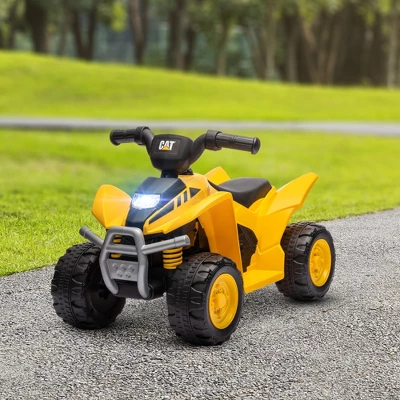 Qaba CAT Licensed Kids ATV, 6V Four-Wheeler For Kids, Electric Ride On ATV With Horn, LED Headlights, Single-Button Start For 18-36 Months, Yellow 1 Qaba CAT Licensed Kids ATV, 6V Four-Wheeler For Kids, Electric Ride On ATV With Horn, LED Headlights, Single-Button Start For 18-36 Months, Yellow