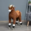 Qaba Kids Ride-on Walking Horse With Easy Rolling Wheels, Soft Huggable Body, & A Large Size For Kids 5-16 Years