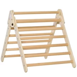 Qaba Triangle Ladder For Toddlers With Foldable Design For Easy Storage In Home Toddler Gym Space, Fine Motor Skills Toy -Qaba GUEST f304deb1 9c9b 4730 9e02 4b27a7ac9c08